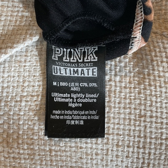 PINK Victoria's Secret Black Bralette with Leopard Accents - Picture 2 of 4